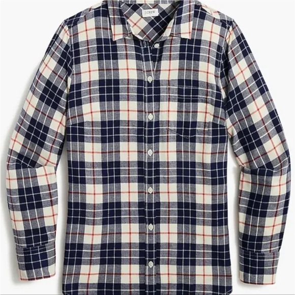 J. Crew Tops - NWT J. Crew Women's Flannel button down shirt blue, white, and red Sz Small